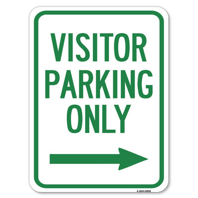 Reserved Parking Sign Visitor Parking Only (With Right Arrow)/23020