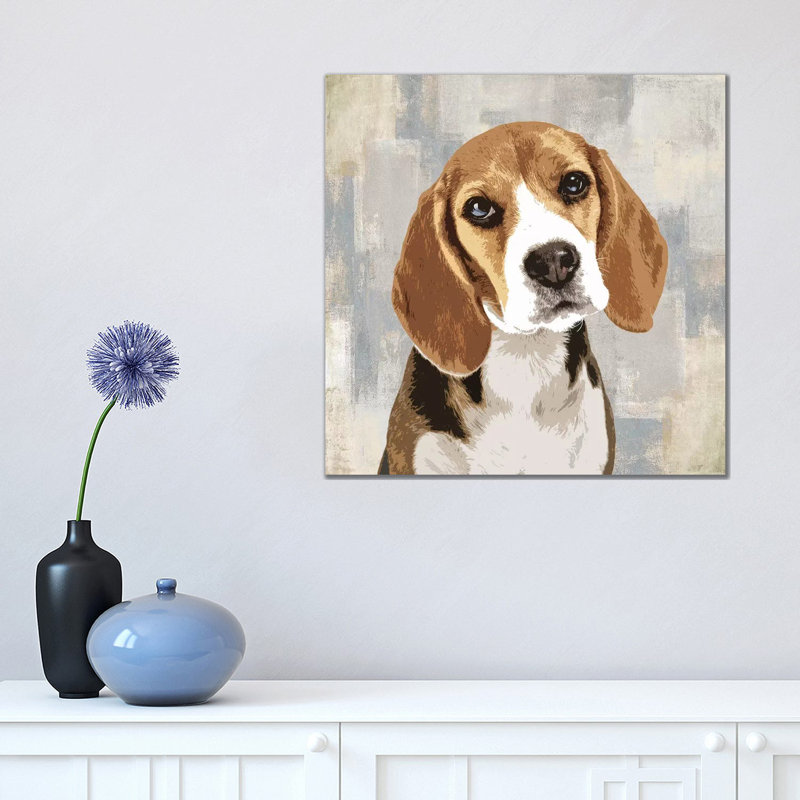 Beagle 1 Piece Wrapped Canvas Wall Art, 45.72 cm H x 45.72 cm W x 1.91 cm D