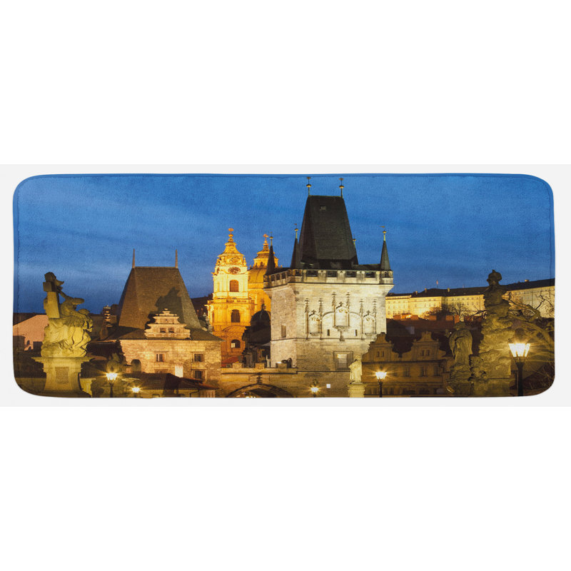 Traditional Solid Color Polyester Kitchen Mat