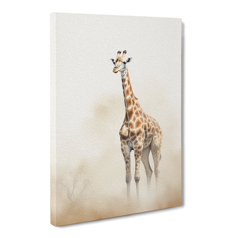 Giraffe Minimalism - Wrapped Canvas Print