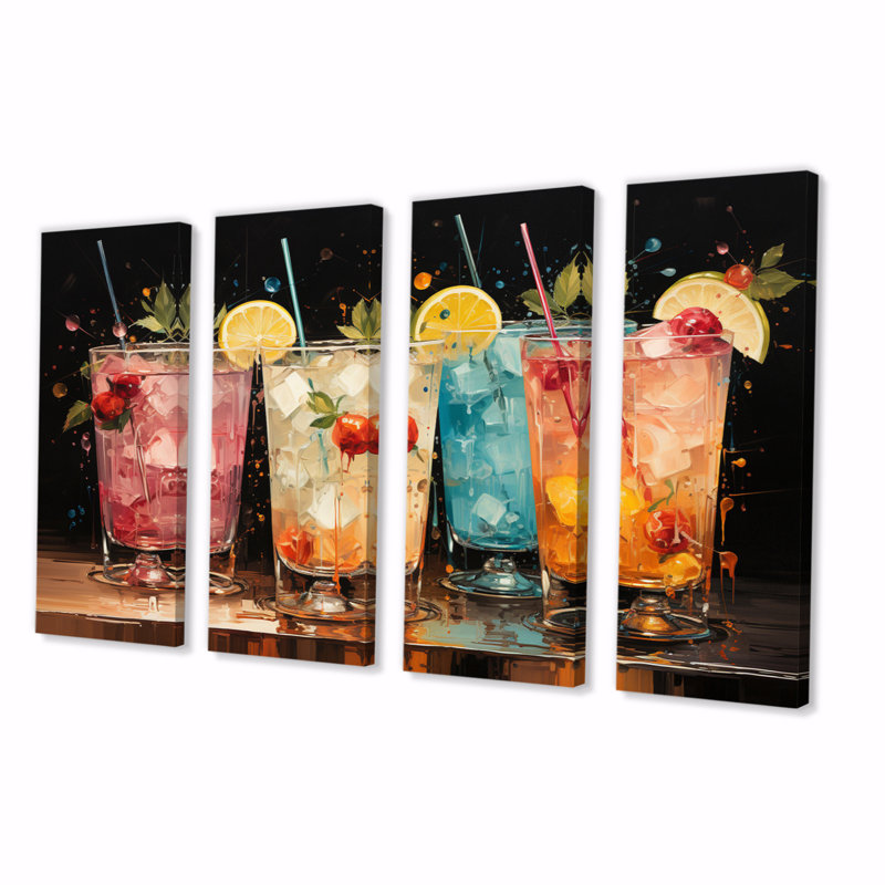 Catoe - art mural toile et nourriture - 4 panneaux