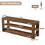 Console en bois massif de 160 cm avec étagères de rangement, table d'entrée étroite à 3 niveaux, table basse de style champêtre pour entrée, couloir, salon