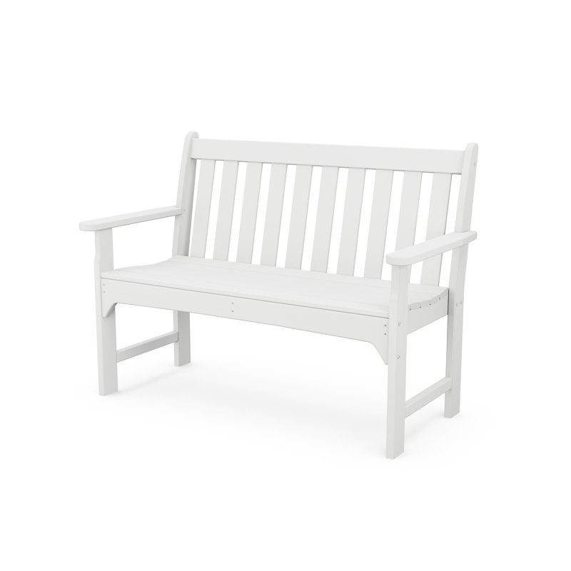 POLYWOOD Traditional Outdoor Bench, White