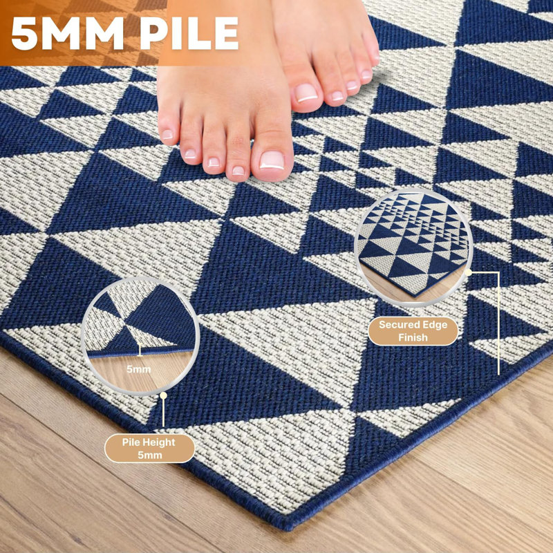 Laddonia Geometric Area Rug, Runner 60 x 230cm