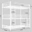 Structure de lit simple triple robuste avec rampe intégrée et pleine longueur, pour dortoir de chambre à coucher, blanc, sans ressorts, fer à repasser, caractéristiques d'assemblage simple,