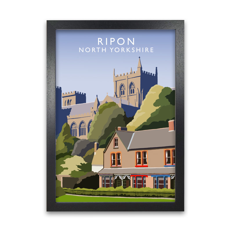 Ripon North Yorkshire by Richard O'Neill - Single Picture Frame Print, 297 cm H x 21 cm W, Black