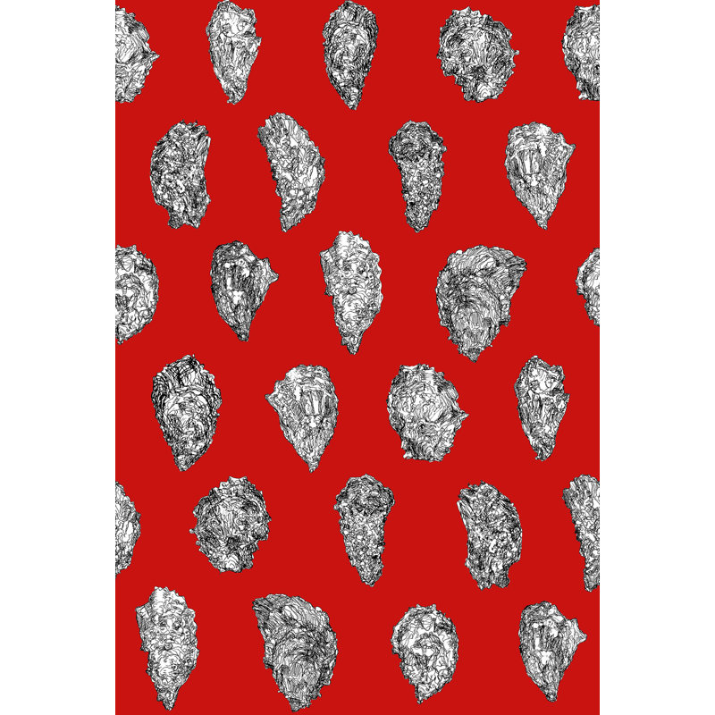 Oysters, Black/White/Red, Non-Woven
