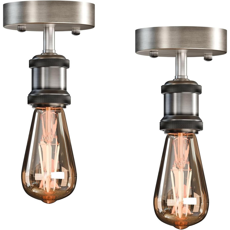 Semi Flush Mount, Satin Nickel