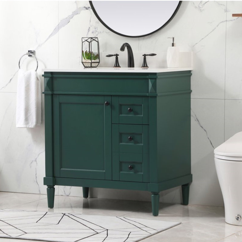 Ensemble de meuble-lavabo simple 32 po Readington, Vert