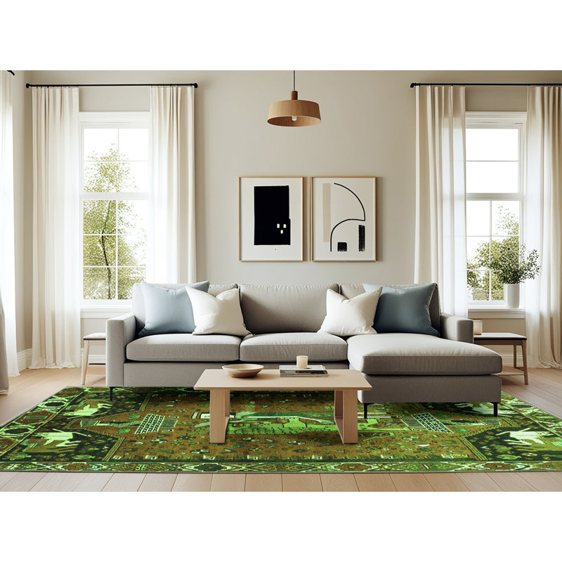 Performance Toile Indoor Rug, Rectangle 6' x 9'