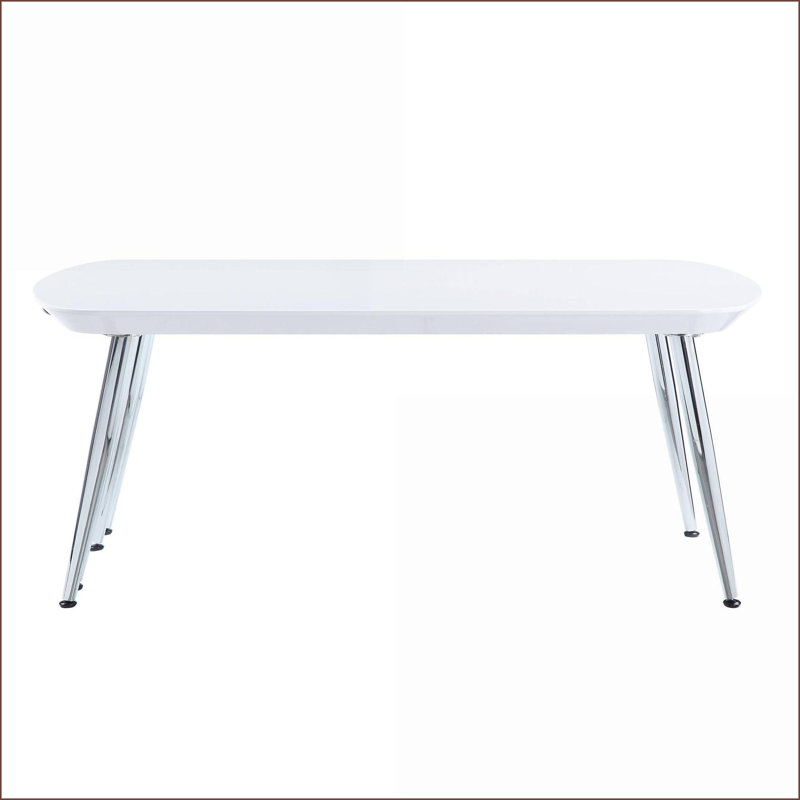 Patine blanche Table basse chromée moderne avec plateau coulissant - Gain de place pour le salon