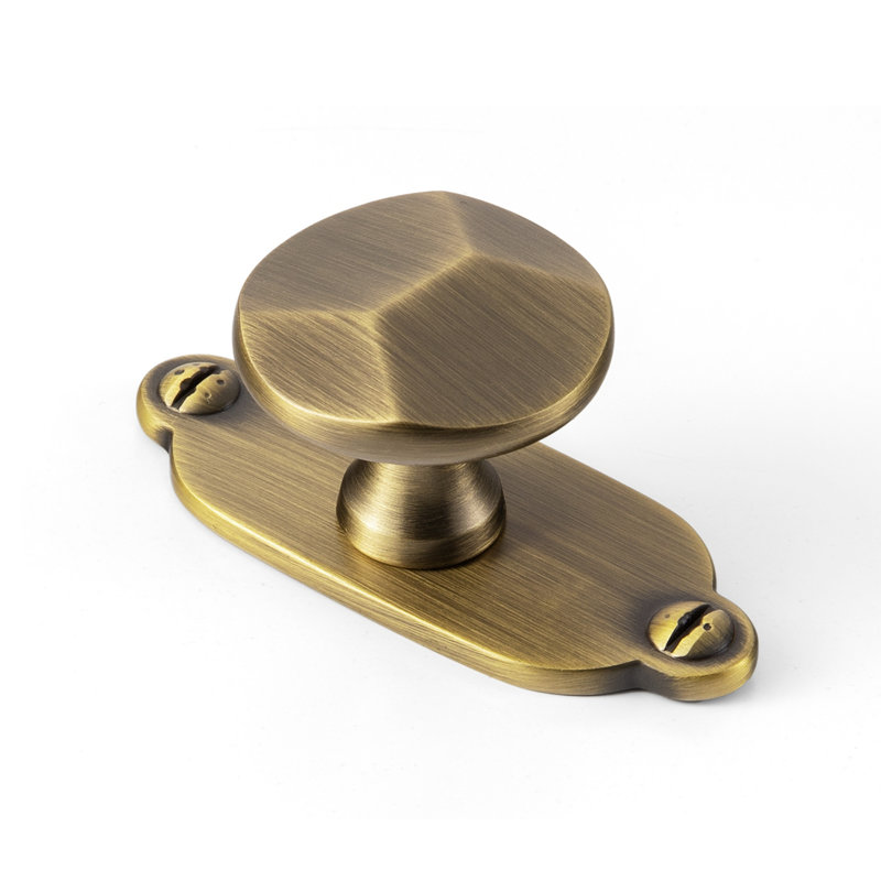 Poignée champignon 1,3 po de diamètre avec plaque arrière - G013, Laiton brossé bronze