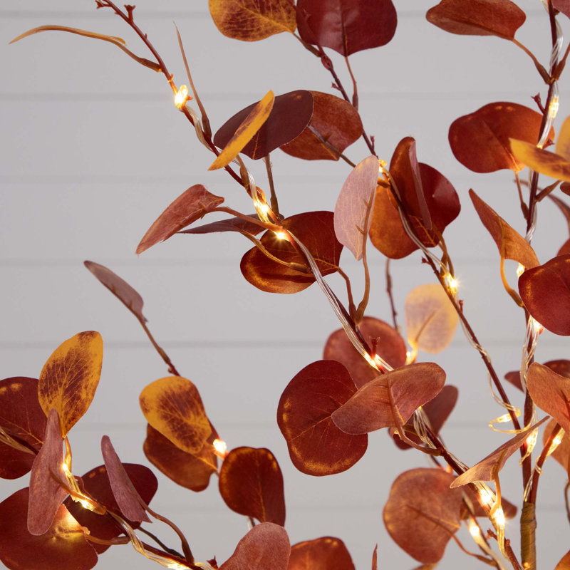 5-Foot Pre-lit Autumn Eucalyptus Tree with Warm White LED Lights