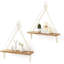 Ensemble de 2 étagères suspendues Macrame Boho Wall Decor