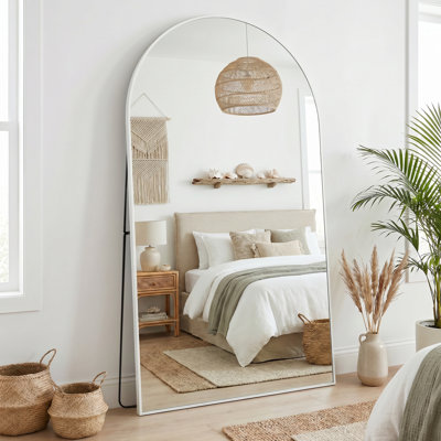 Oversized Arch Floor Mirror with Stand, Wall Mirror