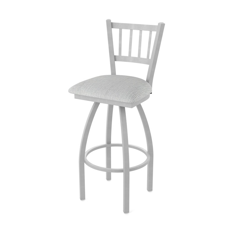 Tabouret pivotant 810 Contessa, Nickel anodisé, Tissu - alpin graphique, Très grand (siège d'une hauteur de 36 po)