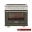 KUCHT Professional 36 po 5,2 pieds cubes Cuisinière au gaz naturel et four à convection en vert olive avec brûleurs True Simmer-96898029-96898030
