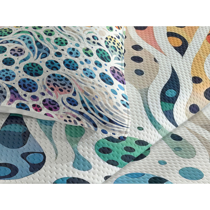 Polyester Dots Coverlet, King Coverlet + 2 Standard Shams