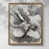 Toile avec cadre noyer