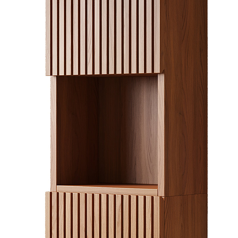 Armoire murale de 59 po de hauteur pour salle de bain, armoire de rangement étroite avec portes et tablettes, convient aux petits espaces, couleur grain de bois chêne brun