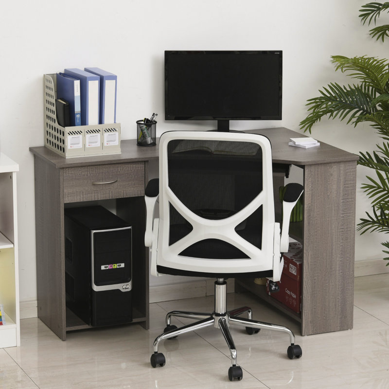 Emmetta L-Shaped Executive Desk, Grey