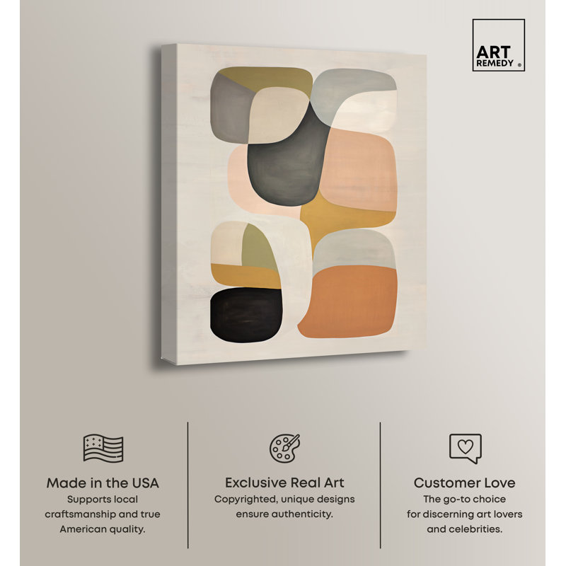 Soft Spot Boho Neutral Abstract Wall Art by Art Remedy, 31" H x 25" W, Wrapped Canvas