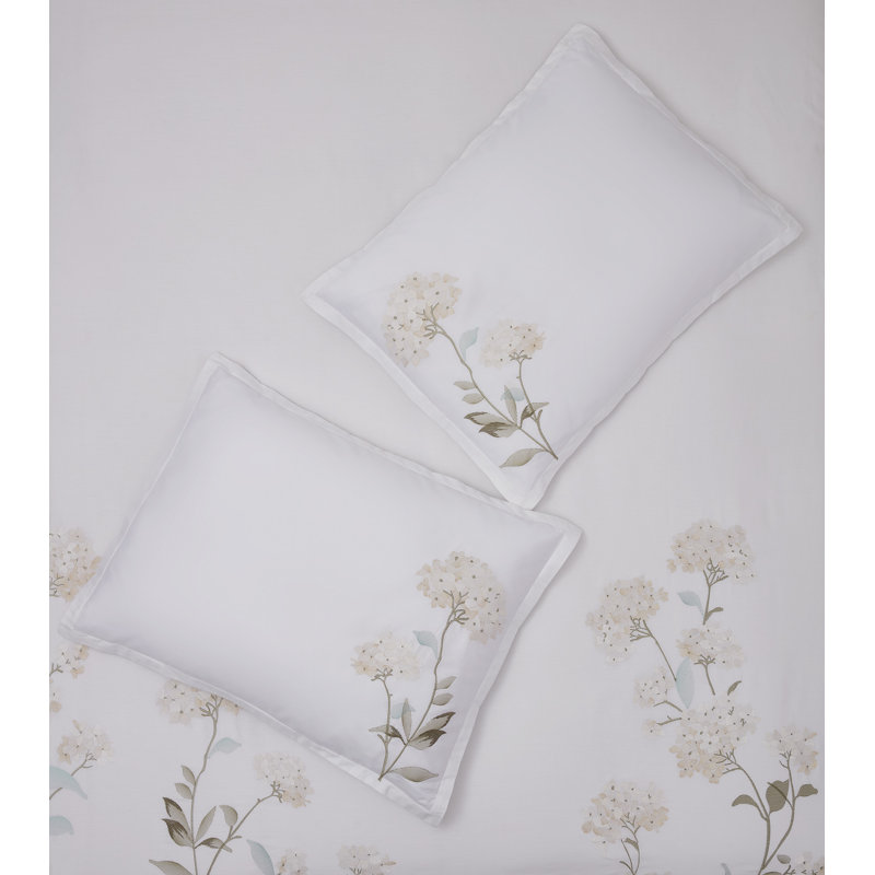 Bernadette Cotton Modern & Contemporary 3 Piece Duvet Cover Set, King Duvet Cover + 2 King Shams, White