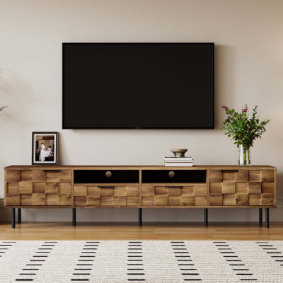 Mid Century TV Stand With 2 Drawers, Media Console Table For Tvs Up To 85'', Entertainment Center With Storage For Living Room, Bedroom, Home Theatre