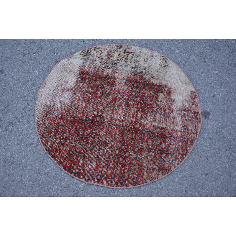 Tapis de sol, tapis de cuisine, petit tapis 3,4 pi x 3,4 pi, tapis bleu, tapis rétro, tapis turc