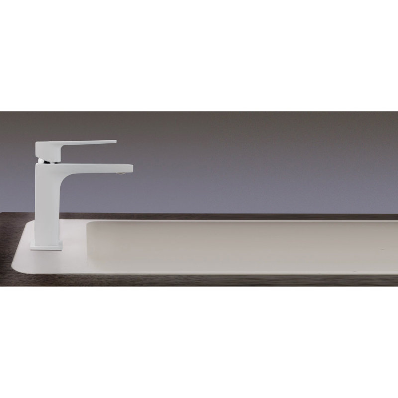 Single-Hole Bathroom Faucet, White, Yes
