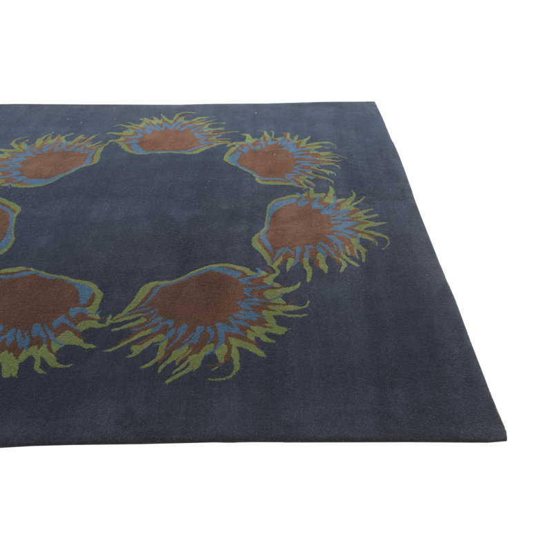 Tapis carré bleu marine Iverson