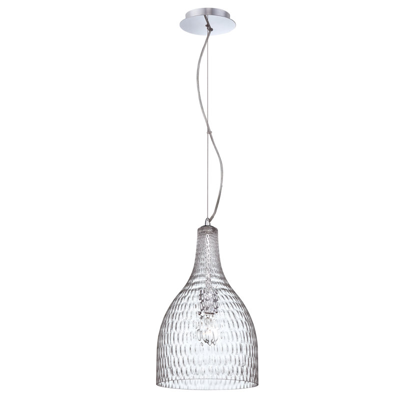 Luminaire suspendu en forme de cloche 1 lumière Altima, Très grand, Transparent