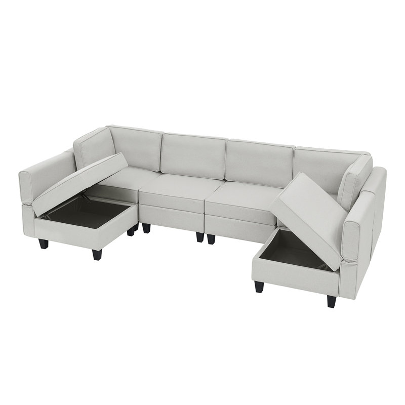 Canapé modulaire 110,2 po, canapé en U avec accoudoirs et dossiers réglables