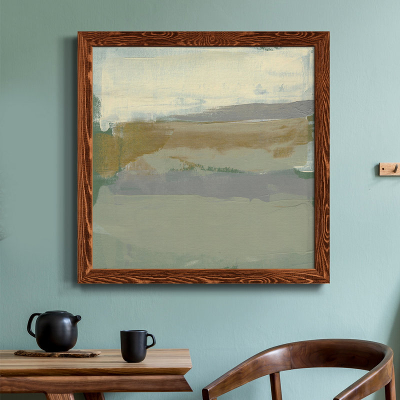 Toile encadrée sauge et or I-Premium - prête à être accrochée, H 27,5 po x l 27,5 po x P 1,5 po, Cadre en érable