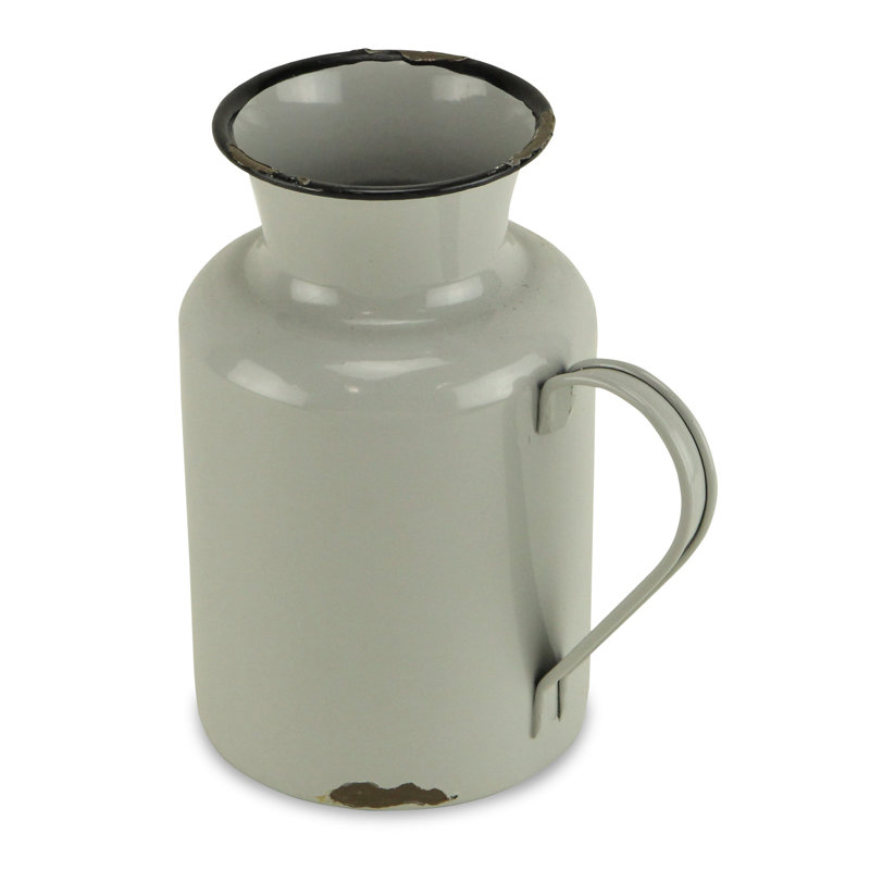 Abdullaah Metal Table Vase, Gray, 7.75" H x 4.5" W x 4.5" D