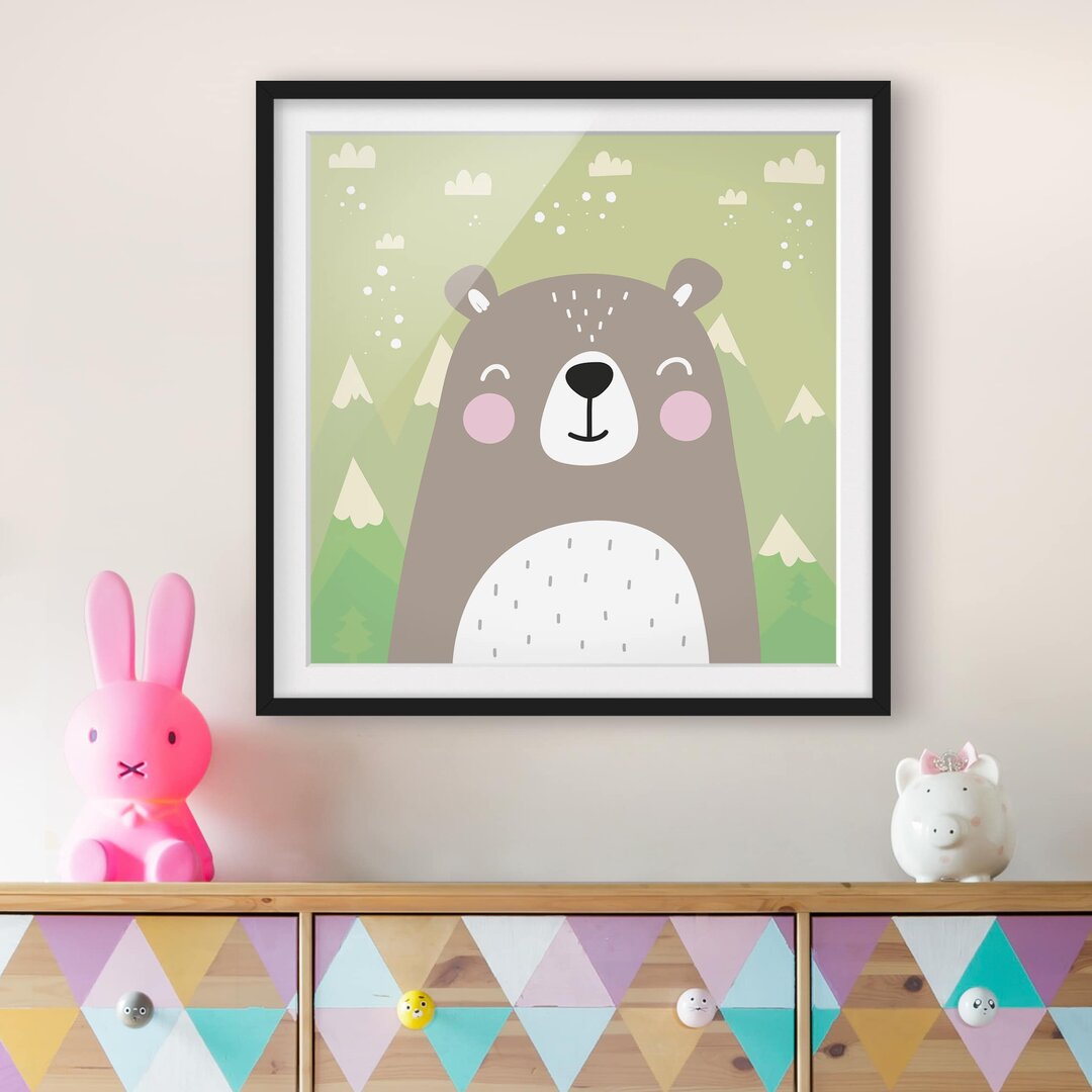 Gerahmter Grafikdruck Bears