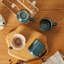 4 tasses vertes ombrées 4 pièces, 12 oz avec rebord surélevé incurvé, tasses à café modernes en grès-124941554-124941552