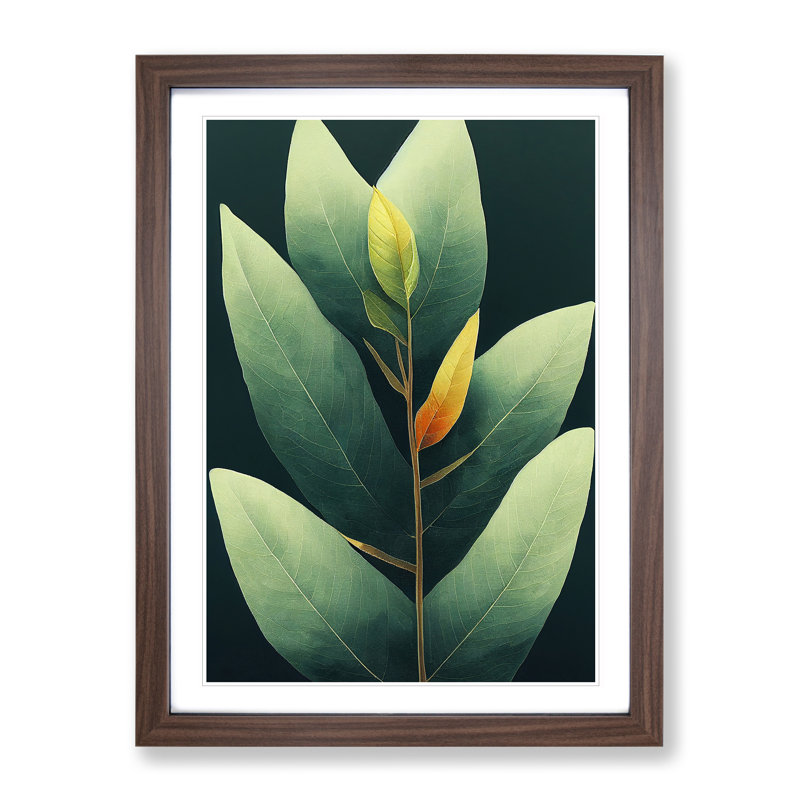 A Wild Leaves - Framed Print, 64cm H x 46cm W, Brown