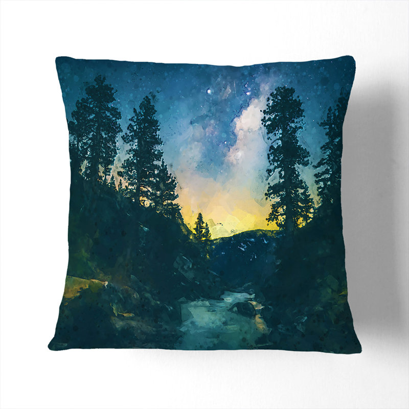 Mountain Stream Cushion with Filling, 55cm H x 55cm W x 20cm D, Stone