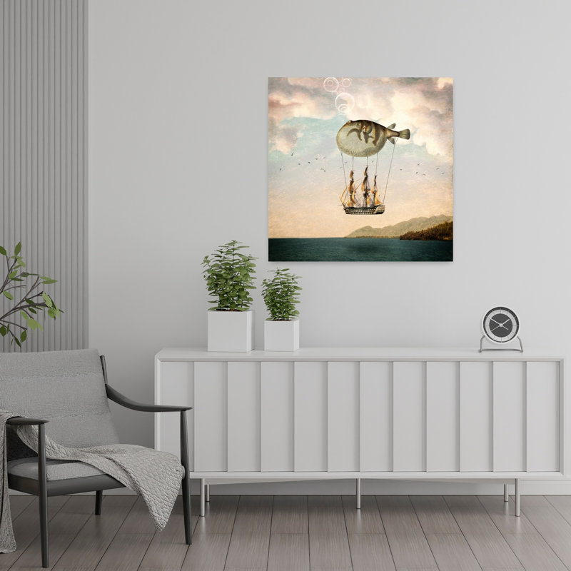 The Big Journey Contemporary Fish Urban Art, 24" H x 24" W