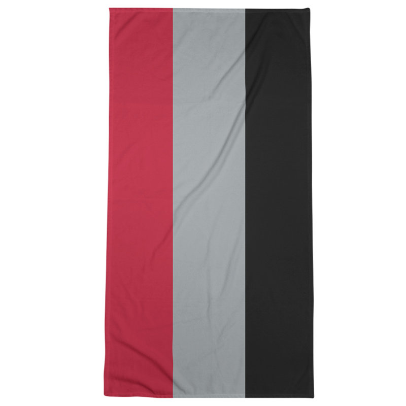 Beach Towel, Gray/Black/Red