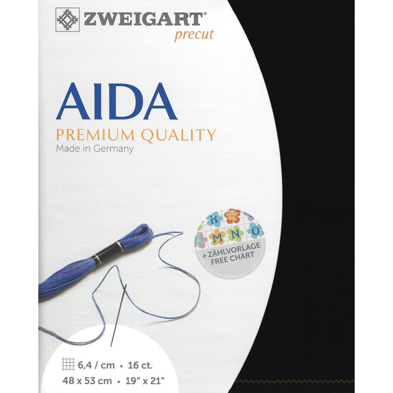 Prédécoupé Zweigart Aida 3251/720 noir, Noir