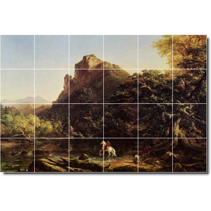 Carreau de céramique décorative 36 po x 24 po 6 po x 6 po, Paysage 01884