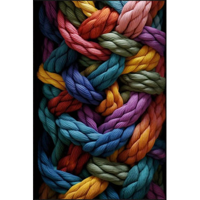 Rope Multicolored Patterned Woven Floor Carpet