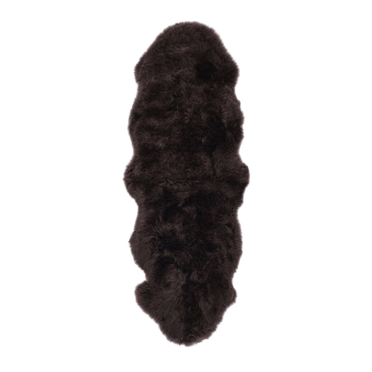 Opal Solid Colour Sheepskin Hand Woven Shag Area Rug