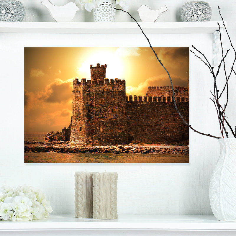 " Old Castle At Sunset ", 12" H x 20" W x 1" D