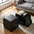 Distressed Black Faux Leather