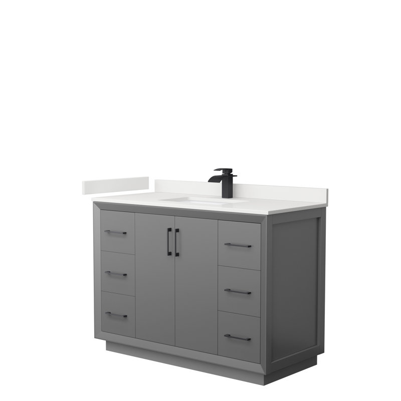 Strada 48'' W Single Vanity, Dark Gray, WDX13343, Matte Black