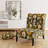 Yellow Bohemian Bliss Floral Pattern - Velvet Upholstered Farmhouse Slipper Chair, Yellow Accent Chair