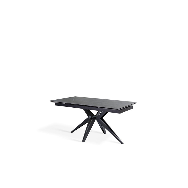 Damianna Extendable Metal Base Dining Table, Grey
